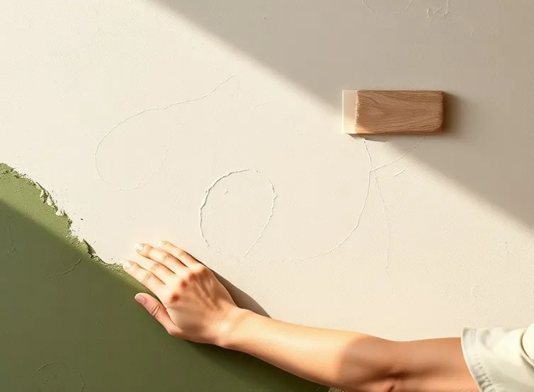 Application d'un enduit décoratif à la lisseuse sur un mur