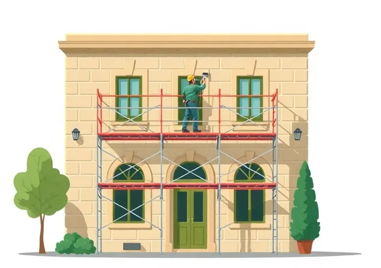 Ravalement de façade en pierre, nettoyage et application d'enduit